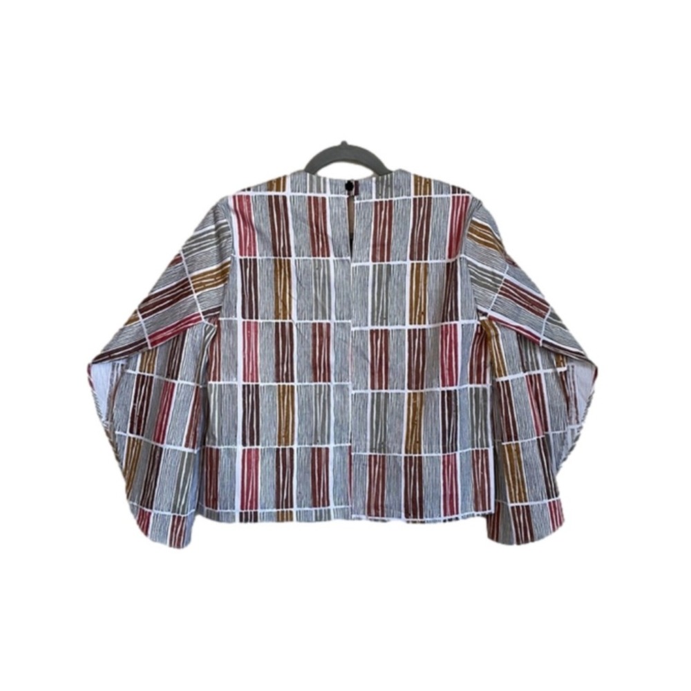 WHERE MOUNTAINS MEET Sariska Print Jess Blouse Kimono V Neck Cropped Small - Picture 7 of 14